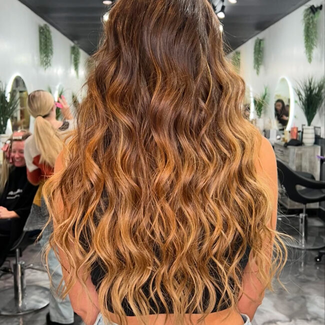 Perfect hair extensions color match example